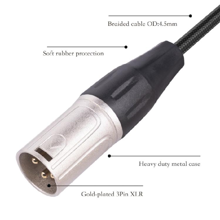 6.35 Female Connector to XLR Male Plug Adapter Cord Line for Mixing Console Mic