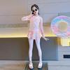 Girls' Long Sleeve Two-Piece Swimsuit Set - Sun Protection, Sweet Style 2026 for Middle School Students