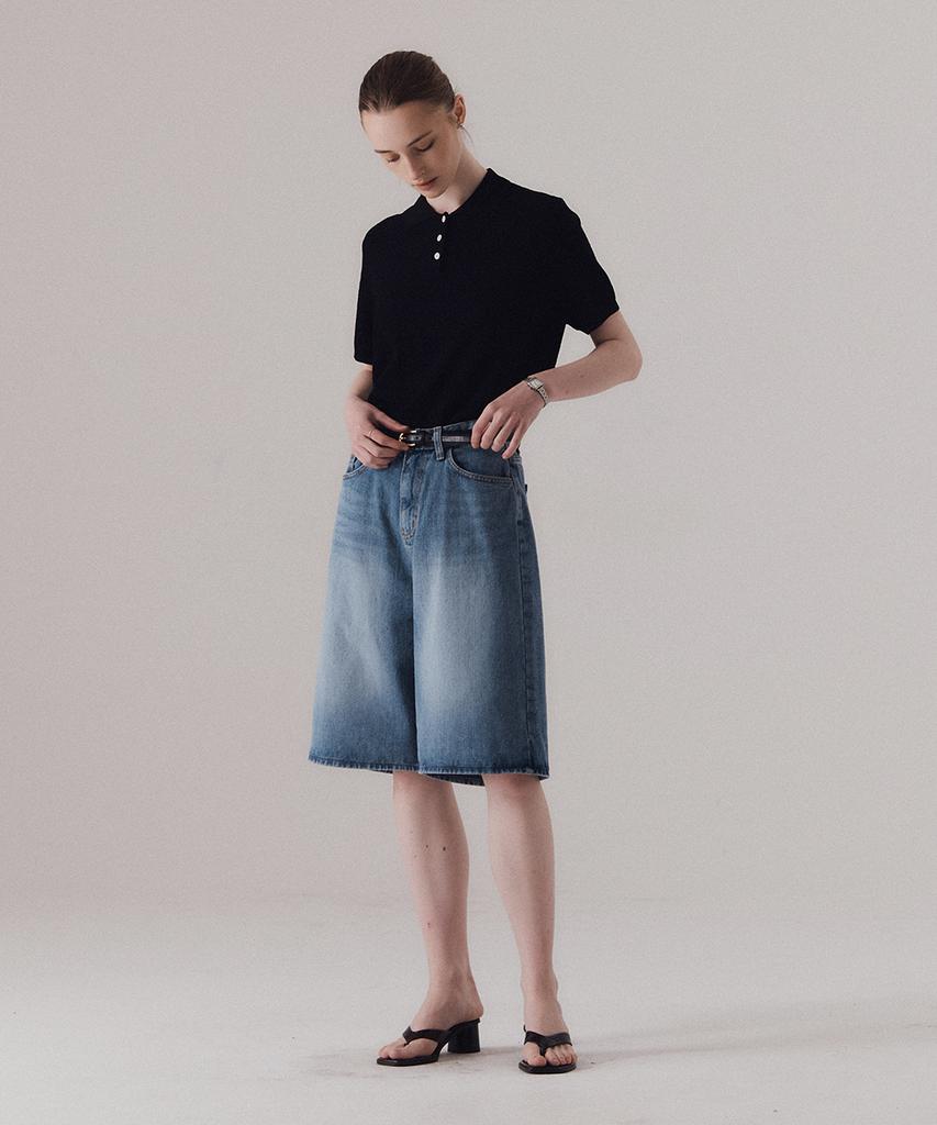 SILN Washed Bermuda Denim Shorts (Blue)