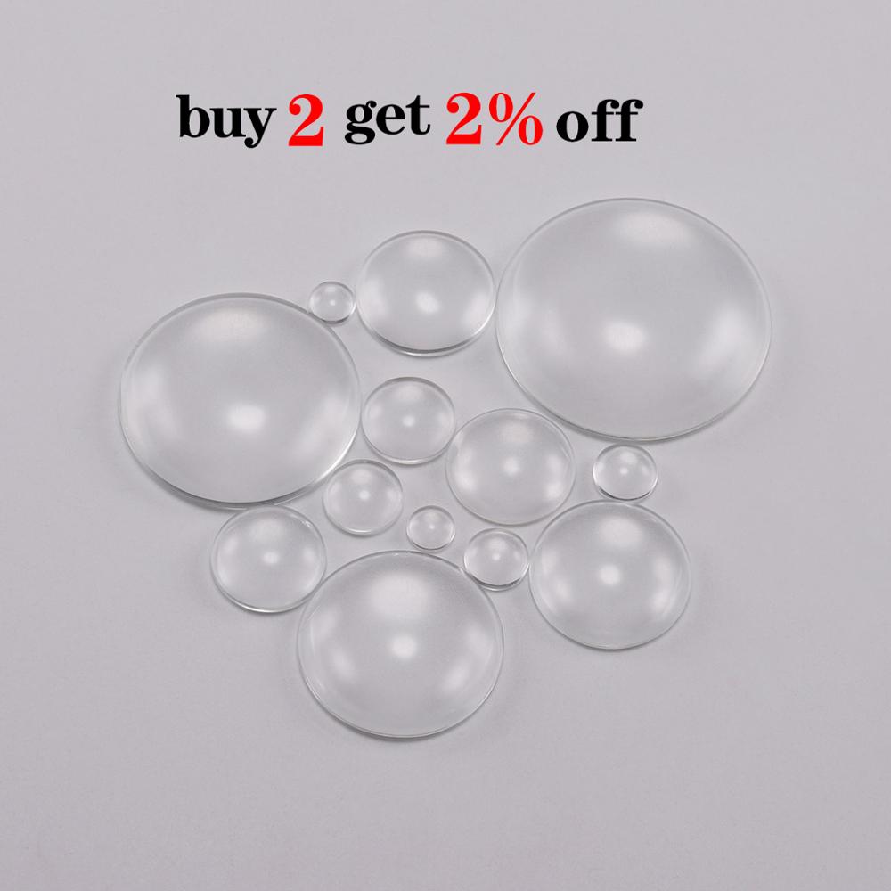 5-50pcs 8 10 12 14 16 18 20 25 30 mm Round Flat Back Clear Glass Cabochon Transparent Cabochon For Diy Jewelry Making Supplies