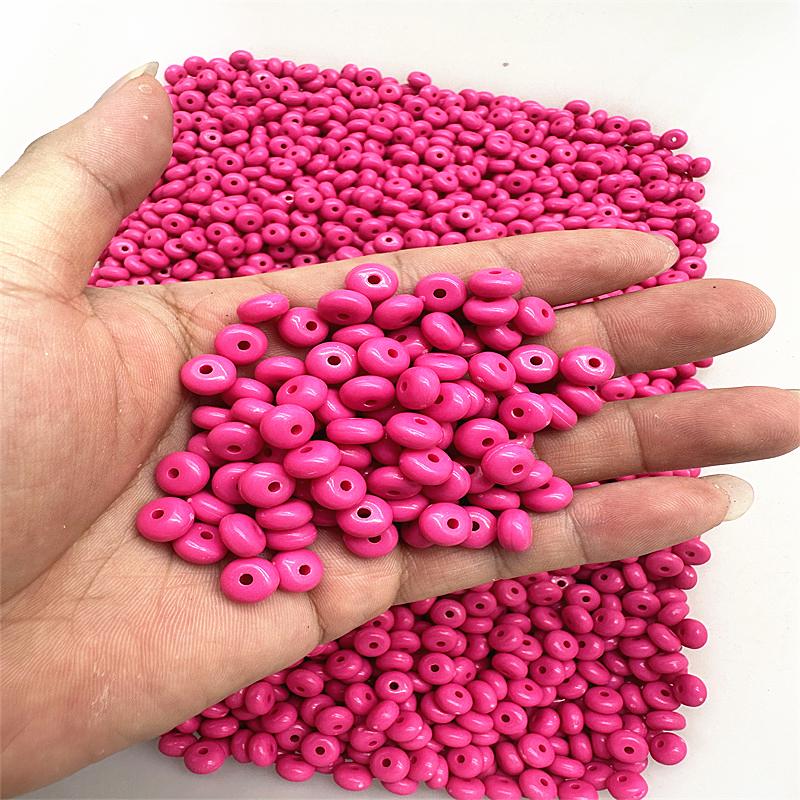 50pcs 8mm Acrylic Colored Flat Round Abacus Beads DIY Handmade Beads Accessories Spacer Beads Material Jewelry Accessories