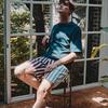 Sunday Lounge Men Pajama Shorts Mint Stripe Smjda5p0005