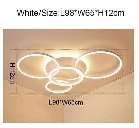 Postmodern Led Circle Rings Ceiling Lights For living Room Bedroom Study Room Ceiling Lamp Black/White/Golden pendant Lamp