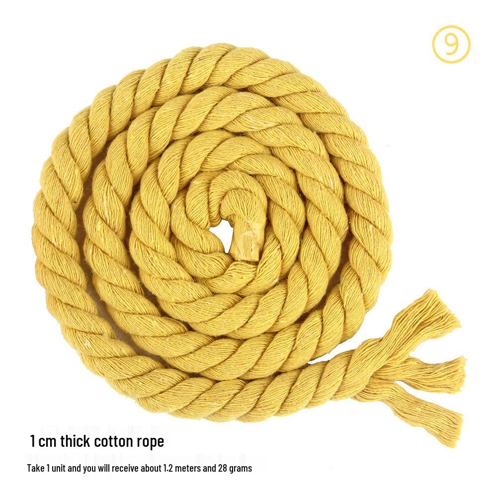 10mm Colored Cotton Rope - 1cm Thick Braided Rope for DIY Crafts, Weaving, Curtain Bundling, and More