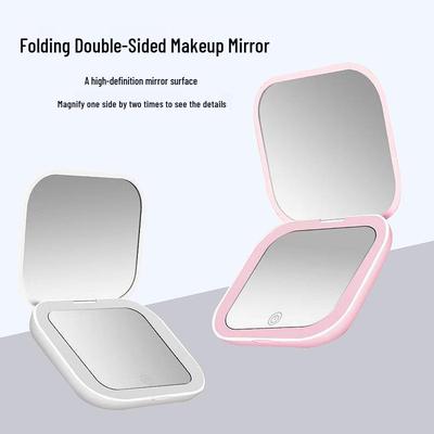 Foldable USB Charging Double-Sided Makeup Mirror with 2x/5x Magnification