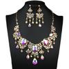 Shiny Necklace Earrings Set Baroque Wedding Bridal Accessories Rhinestone Jewelry Set  Prom Event