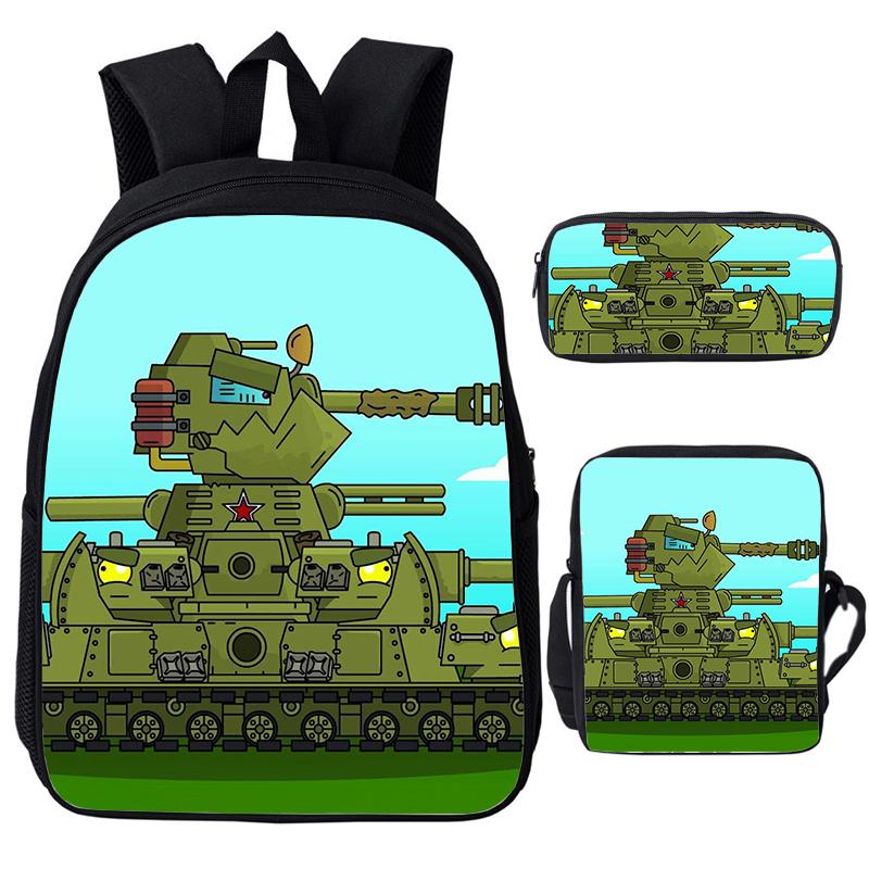 3 stuks Set Spel Anime War Thunder Schooltassen Vecht Tanka Print Rugzakken voor School Tiener Meisjes Jongens World of Tanks Rugzak