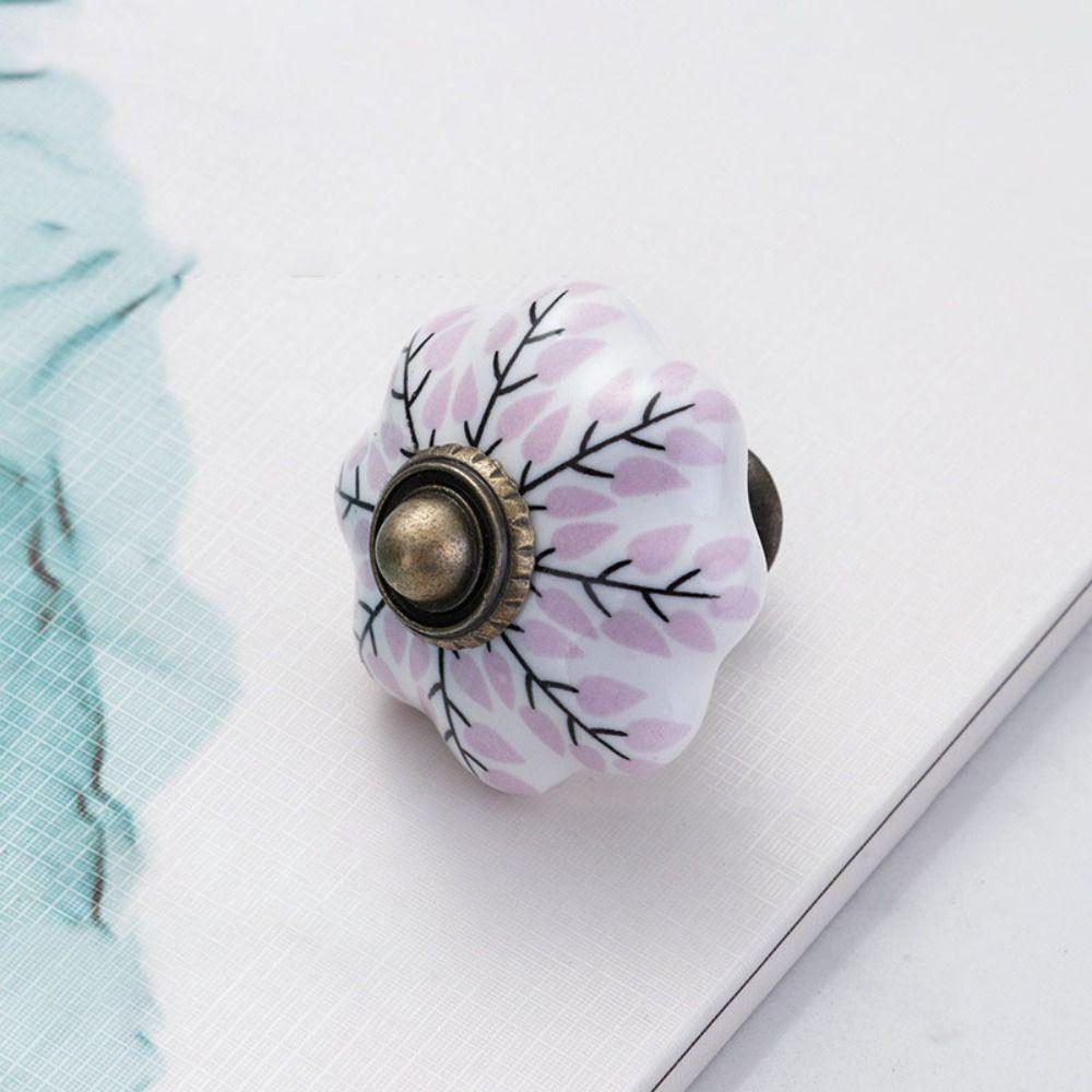 Single Hole Pumpkin Handle Multiple Colors Furniture Knob Durable Vintage Door Handle  Drawer