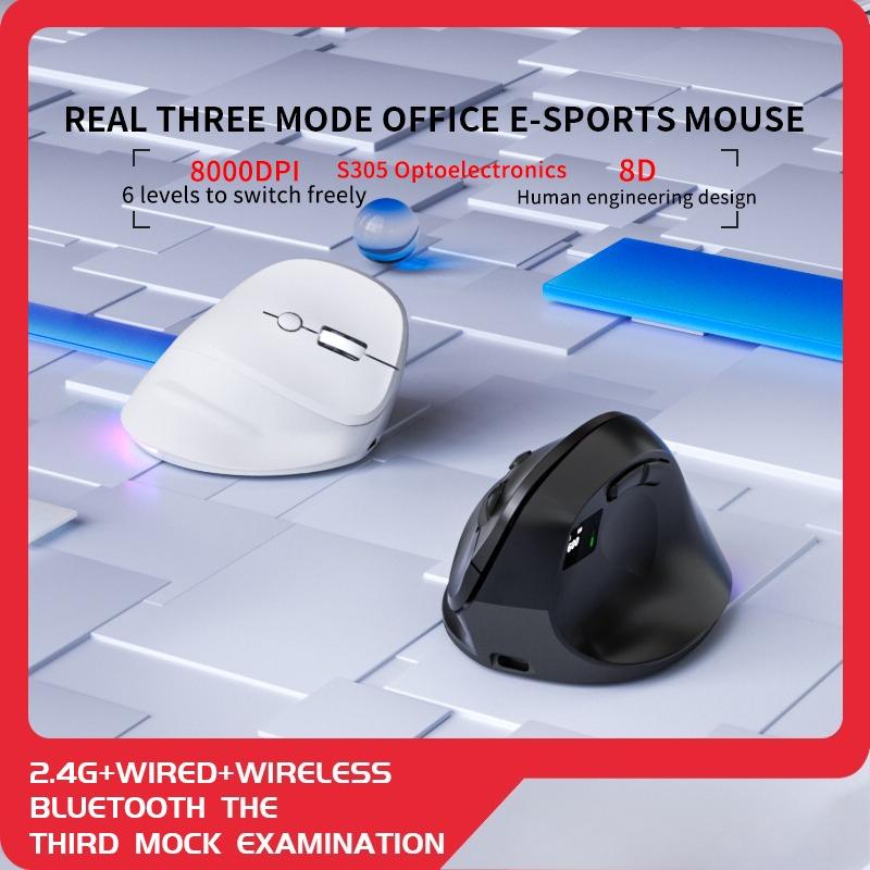 Wireless Ergonomic Mouse with Screen Display Vertical Mouse 5 Adjustable DPI Mute Buttons for Gaming PC Computer Laptops Mouse