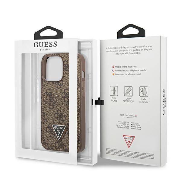 Guess Guhcp13Lp4Tpw Iphone 13 Pro / 13 6,1 Brązowy/Brown Hardcase 4G Triangle Logo Cardslot