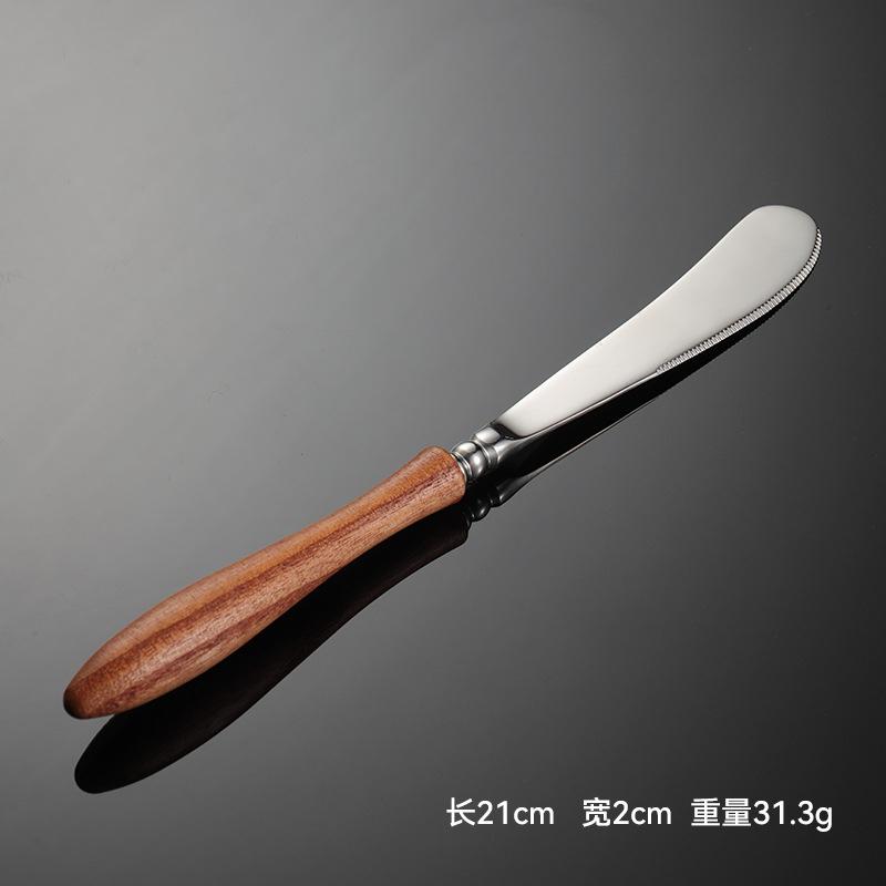 Toon Wood Stainless Steel Tableware Cutlery Dining Set Natural Kitchen Utensils Sliver Fork Tea Spoon Kinfe of Dishes for Dinner