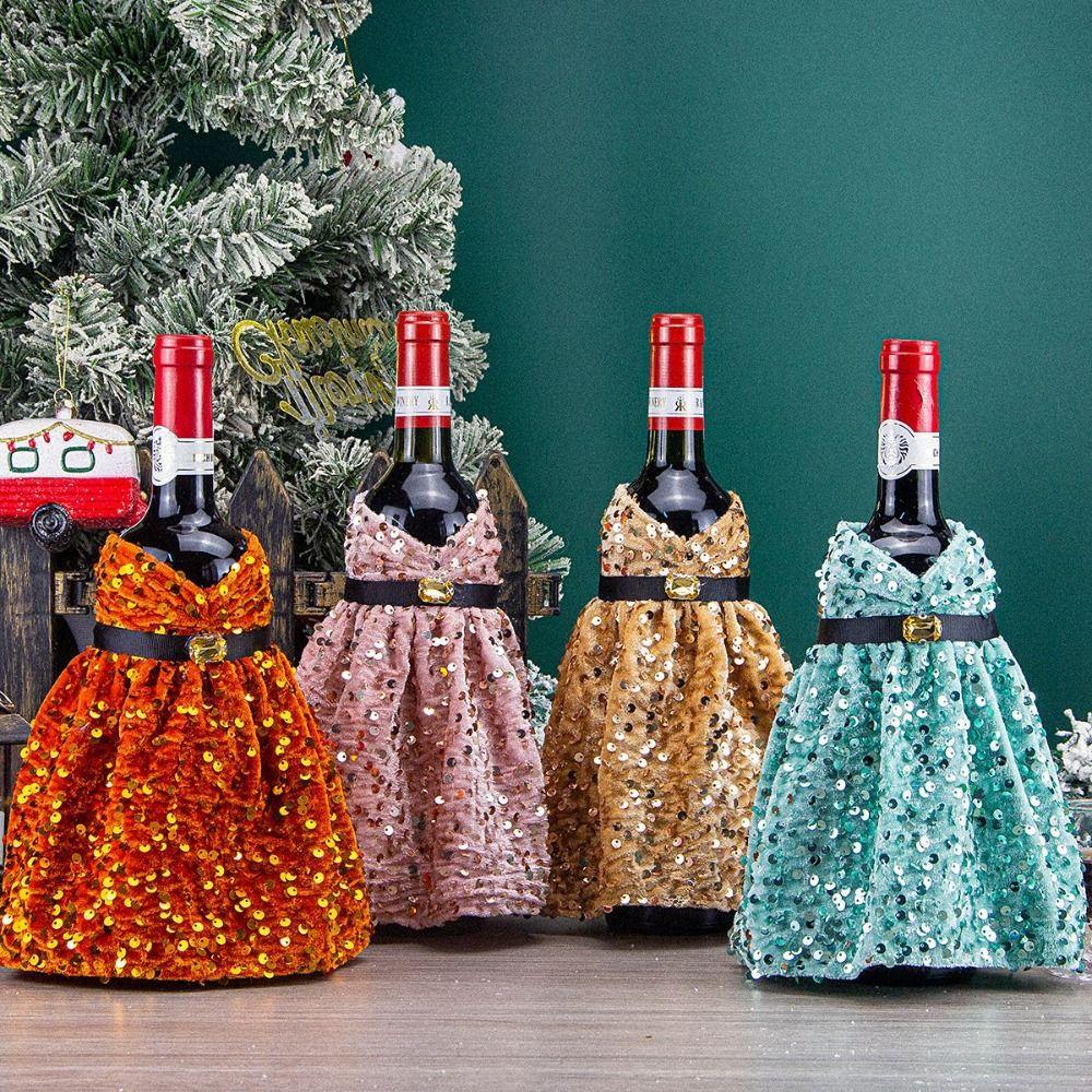 Dust-proof Wine Bottle Covers Sequined Champagne Bottle Cover New Christmas Decoration