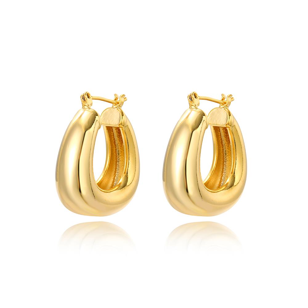High Quality Silver Color Gold Chunky Hoop Earrings for Women Smooth Punk Ear Jewelry 2026 New Wholesale
