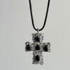 Diamond Studded Neckchain Fashionable Crucifix Pendant Necklaces Adjustable Collarbone Chain Cross Jewelry Ornament