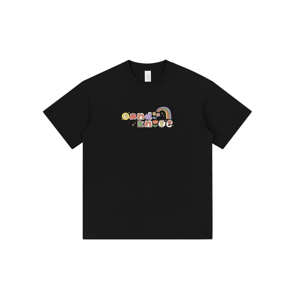 Tide Pure Cotton Unisex T-Shirt - Fun Letter Cartoon Print, Loose Fit, Unique Design