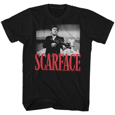 Scarface Movie Tony Montana Shooting Cockroaches Men's T Shirt Cuban Drug Cartel