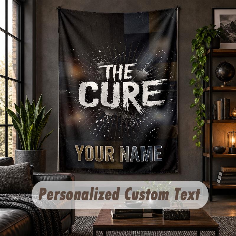 Personalized Wall Tapestry,The Cure Custom Text, Soft Fabric Wall Art For Indoor Decoration