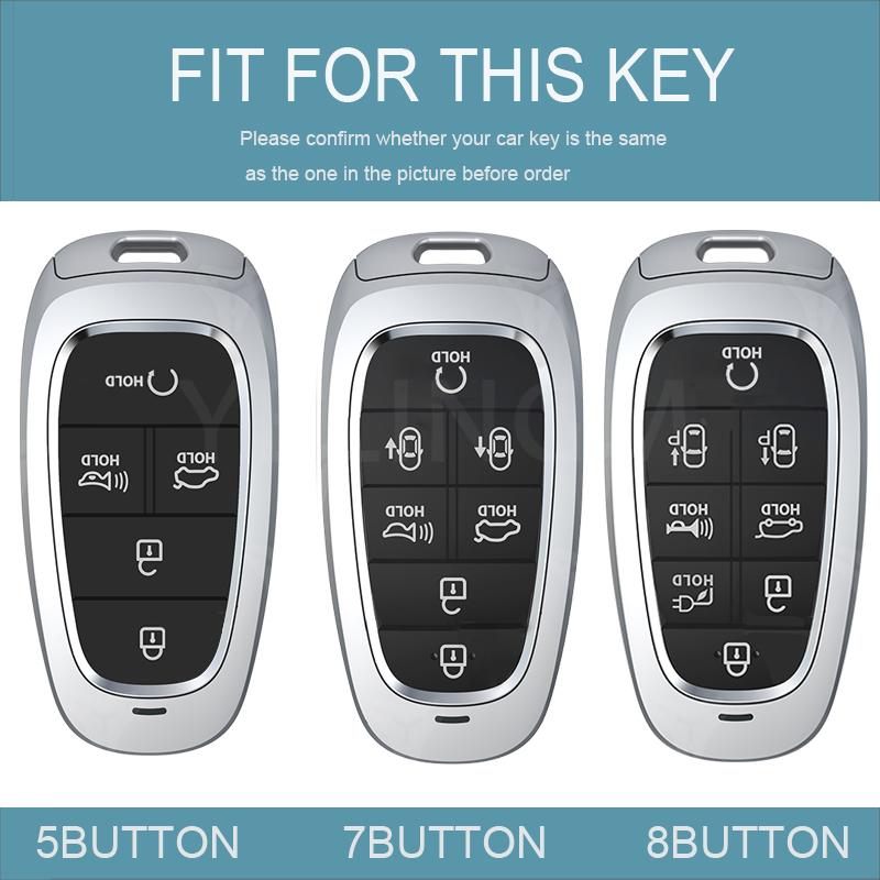 5/7/8 Buttons Car Key Case Cover for Hyundai Sonata Sel Ev 6 Ev 8 IONIQ 5 NEXO Tucson Sonata 2020 Grandeur 2020 Sonata Limited