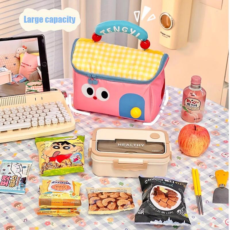 Cute Insulated Lunch Box Bag For Children Student Bento Bags Adult Office Worker Lunch Handbags Picnic Bags Cooler Ice Pack New