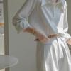 Stripe Women White Shirts Korean Elegant Loose Long Sleeve Female Blouse Autumn New Turn Down Collar Office Ladies Casual Tops