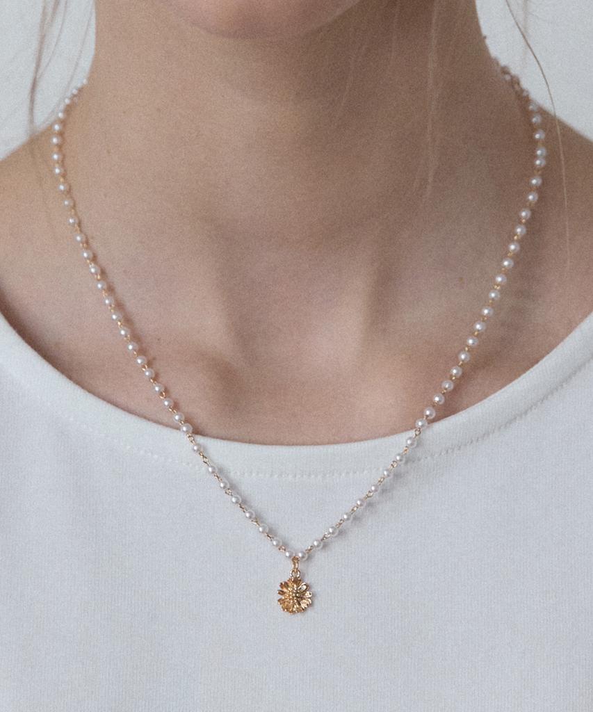 Ourhope Margaret Pearl Chain Necklace - Gold