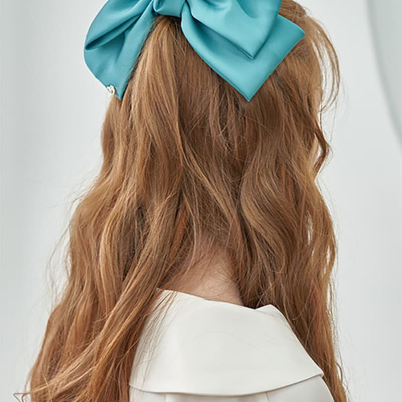 

ZOENA ribbon hair pin - mint black