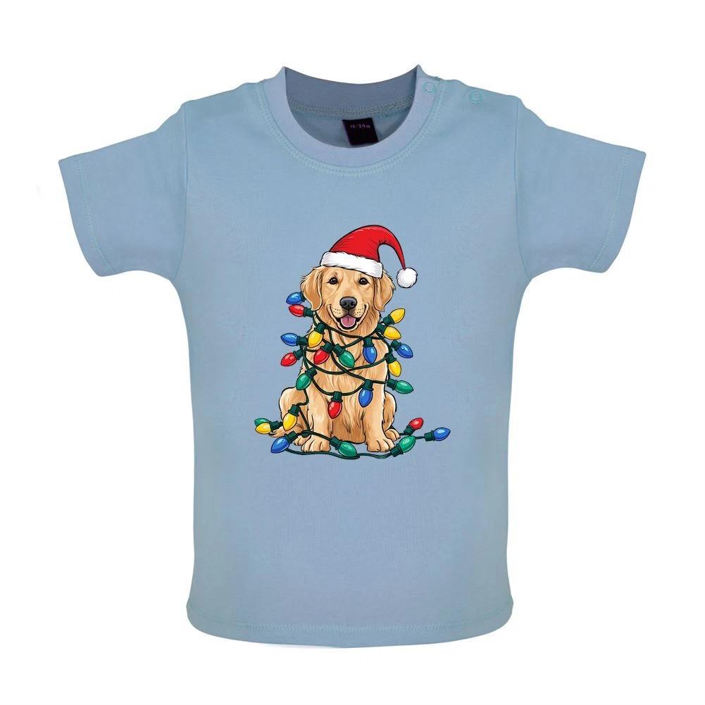

Golden Retriever Dog Christmas - Baby Kids Boys Girls Unisex T-Shirt / Babygrow - Xmas Dog Breed Love 120