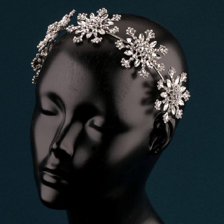 Rhinestones Snowflake Wedding Bride Hairband Crowns Headwear Styling Accessory For Bride Outdoor Indoor Ceremonies Event