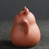 1 Pc Chinese Purple Clay Tea Pet Handmade Lucky Cat Animal Statue Ornaments Sculpture Tea Figurine Decoration Household Tea Set