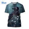 Bird King Eye Pattern T-shirt Men's Cool Bird 3D Printed Summer Breathable Round Neck Short Sleeve Top