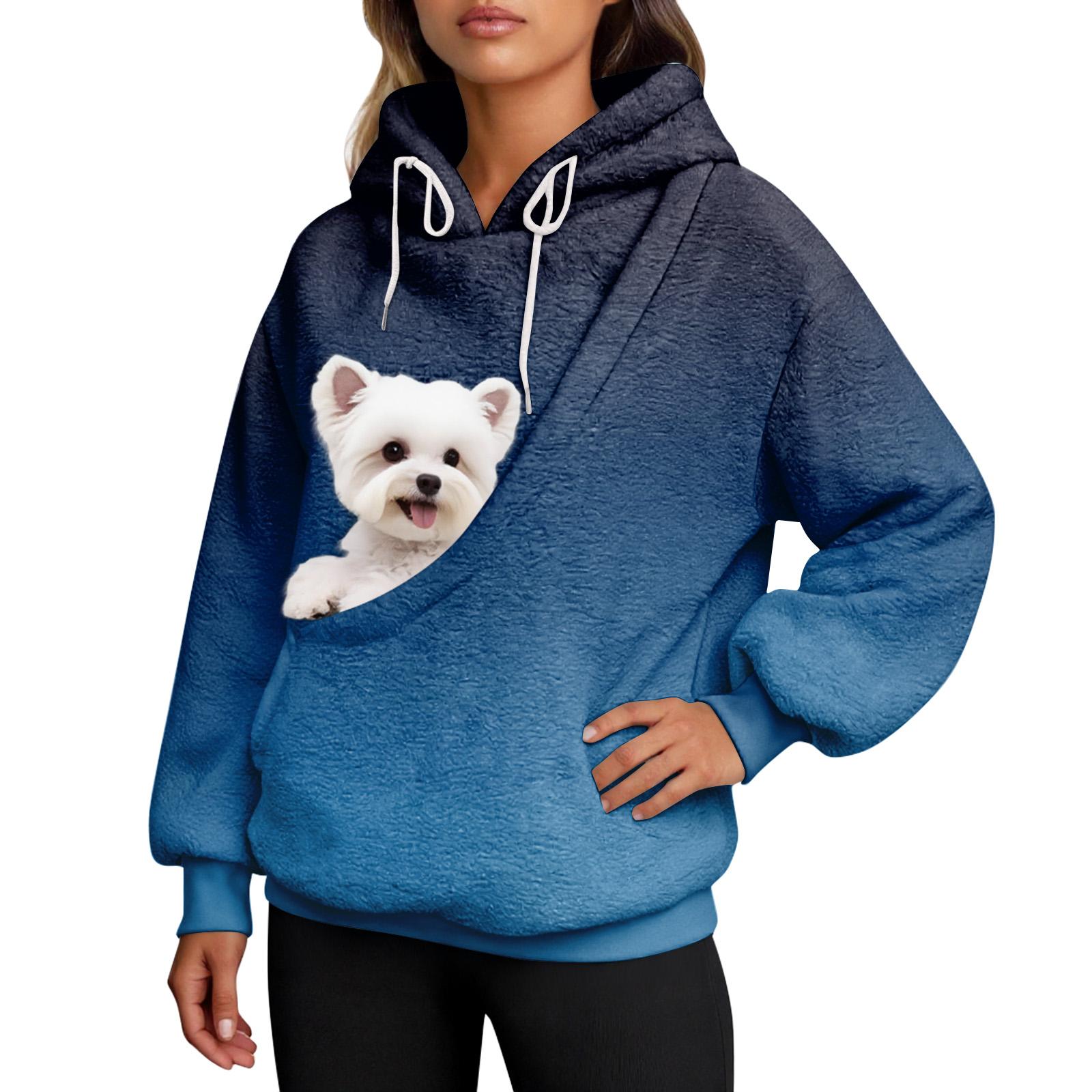 Women s Gradient Printed Pullover Long Sleeve Sports Flannel Top L