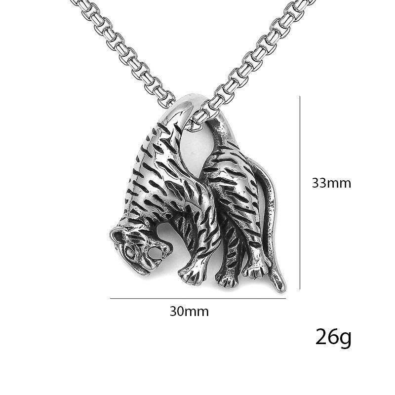 New Hip Hop Jewelry Titanium Steel Necklace Leopard Titanium Steel Pendant Pendant