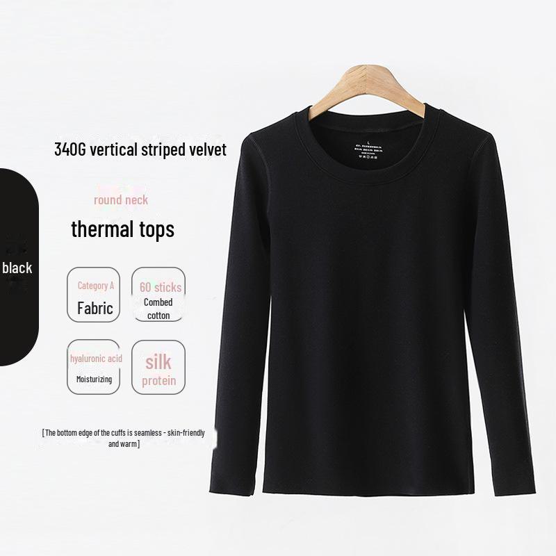 Women's Seamless Thermal Fleece Underwear Suit with Hyaluronic Acid - Slim Fit, Plus Size, Autumn Pants