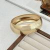 SHIXIN 3 Styles Punk Thick Resin Acrylic Irregular Bangle Bracelet for Women Vintage Metal Spring Bangle Fashion Jewelry Gift