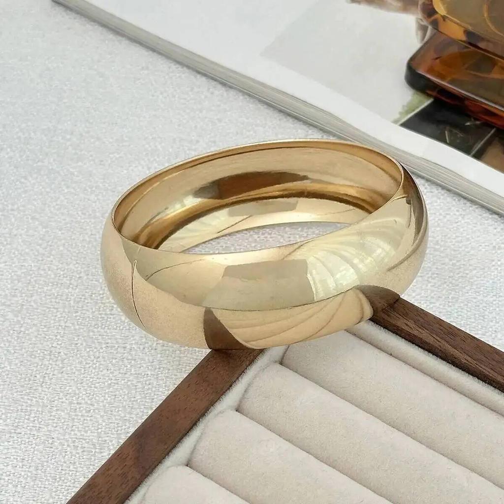 SHIXIN 3 Styles Punk Thick Resin Acrylic Irregular Bangle Bracelet for Women Vintage Metal Spring Bangle Fashion Jewelry Gift