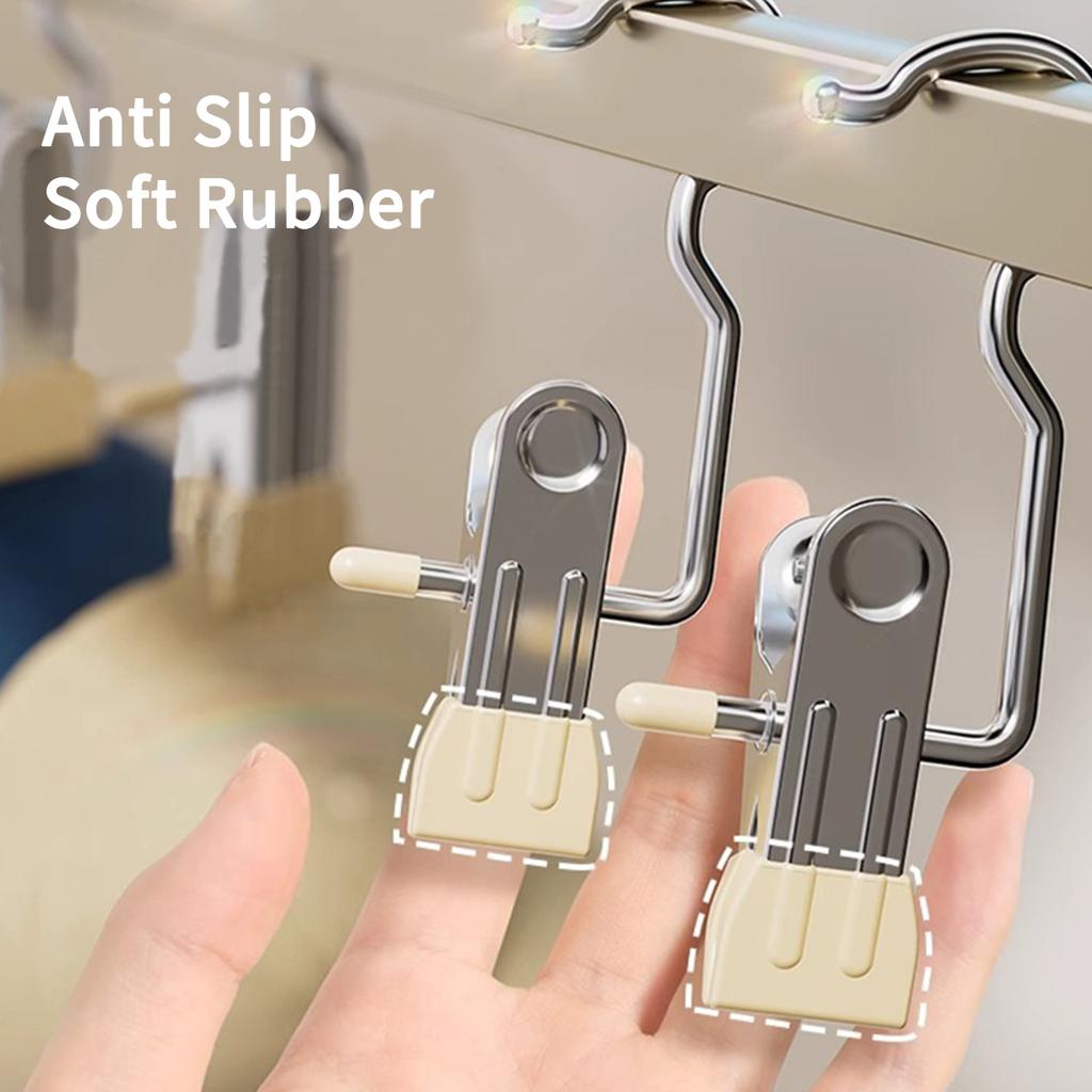 WORTHBUY 10/30pcs Closet Clothes Organizer No Trace Clothespins Clothes Pegs With Hooks Pants Socks Drying Clothes Hangers Clip