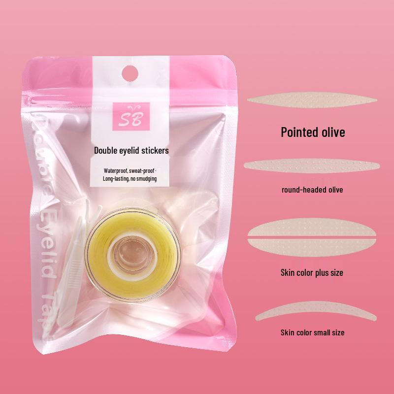 Shu Xiuyan Roll-On Invisible Double Eyelid Stickers Set - 600 Pieces, Natural Look with Application Tools