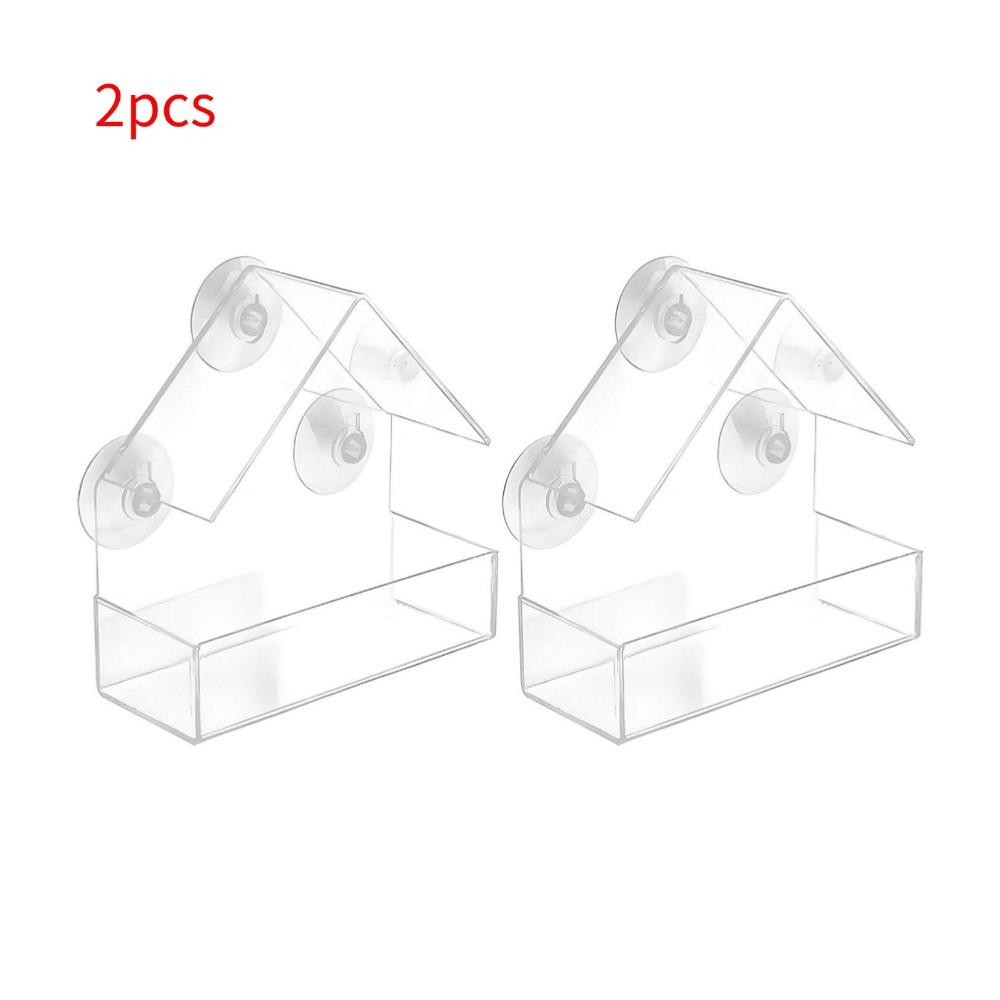 Acrylic Bird Feeder Clear Window Outside Hanging Bird Feeder House With Suction Cup For Garden Outdoor Backyard Patio Yard 1-5PC
