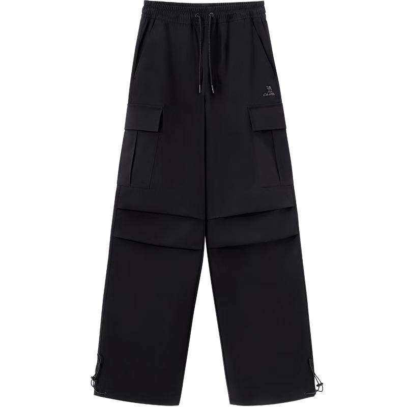 CAMEL Women's Water-Repellent Straight-Leg Cargo Parachute Pants