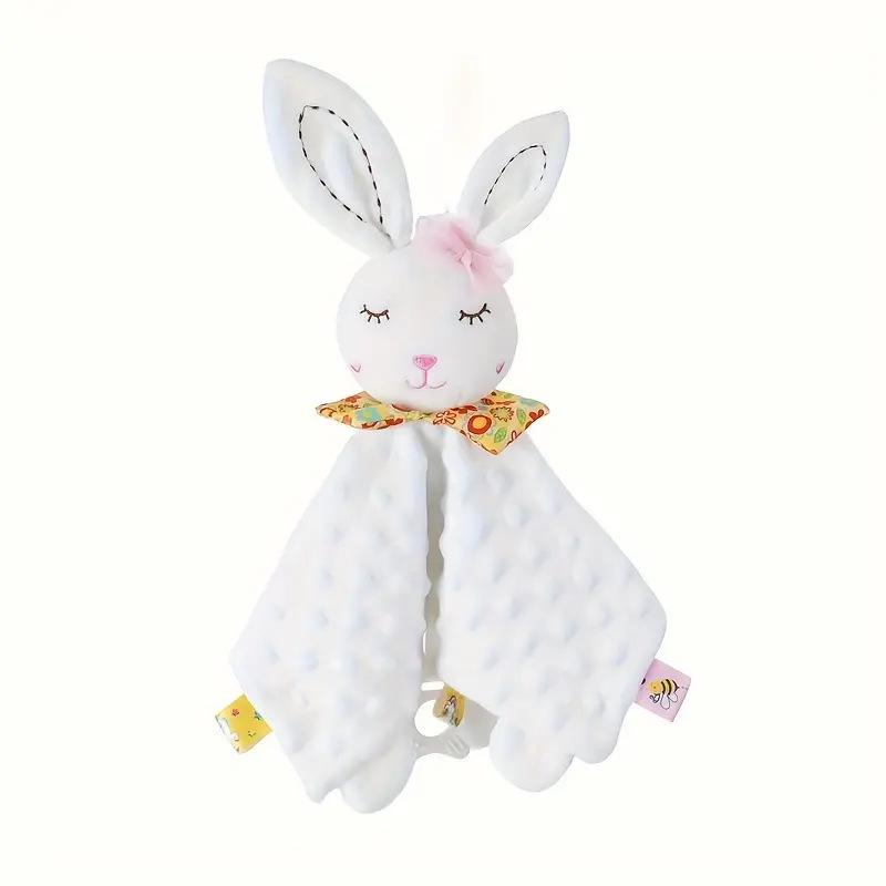 Baby Animal Comfort Blanket & Soothing Doll Handkerchief Bib