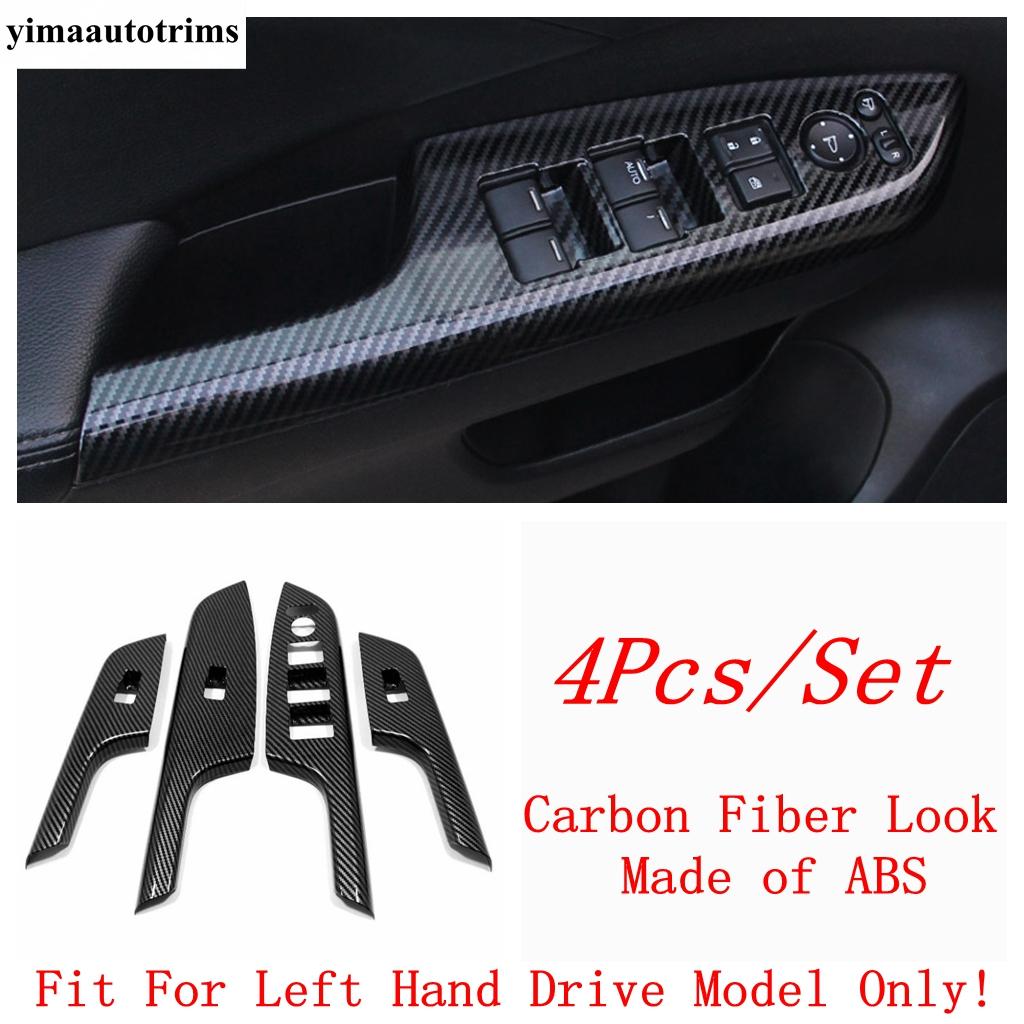 Auto Armlehne Tür Fenster Glas Heber Schalter Panel Abdeckung Zierleiste Für Honda CRV CR-V 2012 2013 2014 2015 2016 Kohlefaser Zubehör