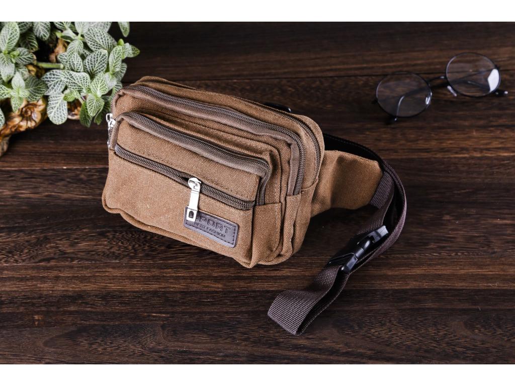 Compact Wear-Resistant Canvas Waist Bag: Multifunctional, Large Capacity, Anti-Theft, Simple Fashion