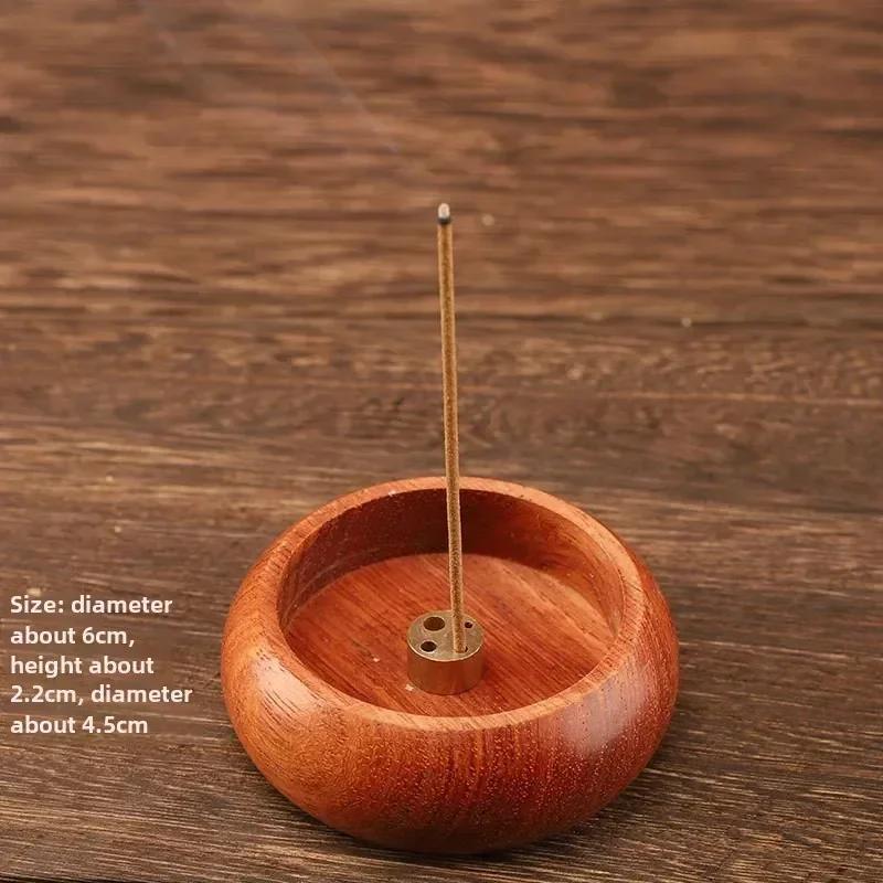 Solid Wood Incense Burner Incense Stick Holder Mini Circular Incense Stove Indoor Incense Tray Multi Hole Home Ornament Decor