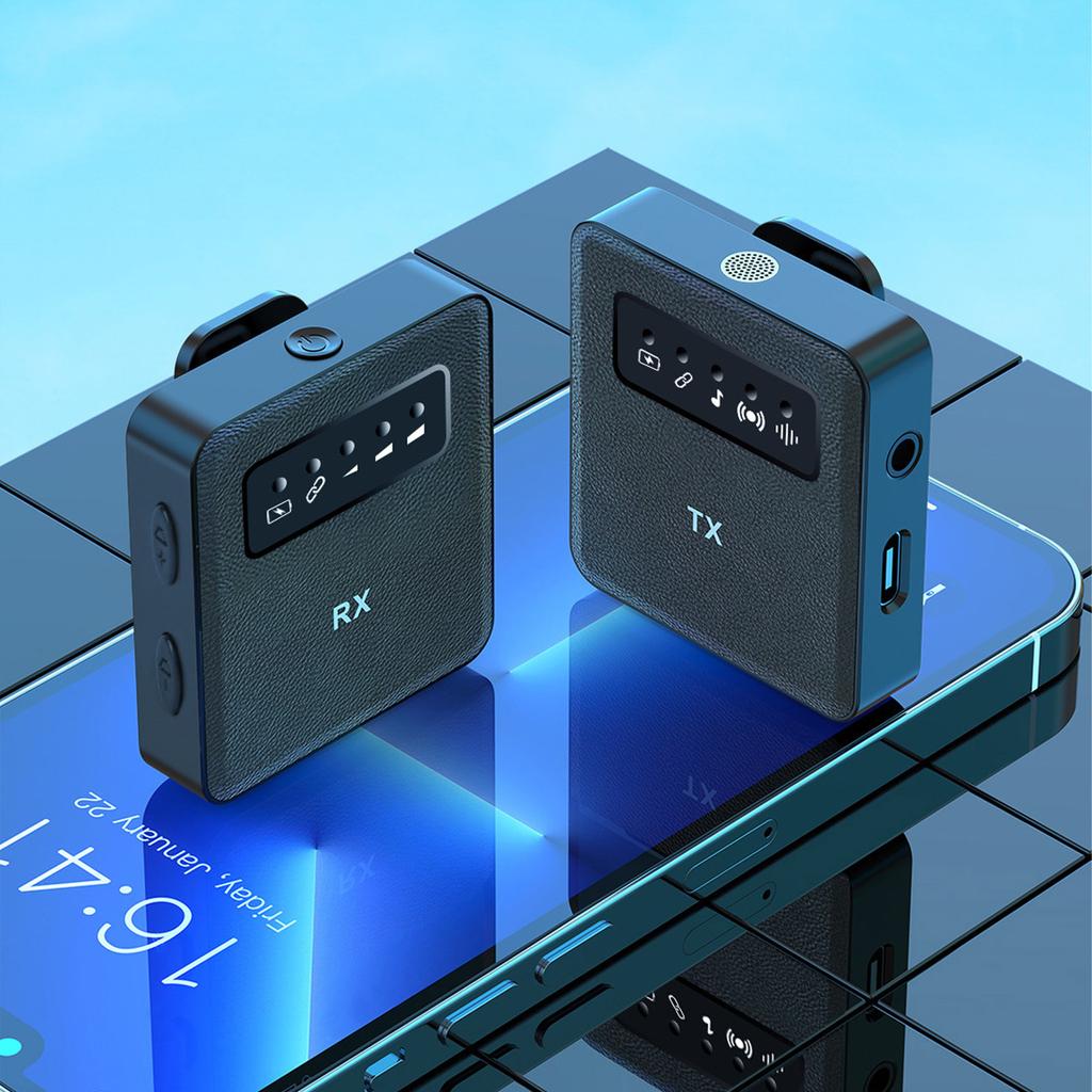 2.4G Wireless Collar Clip Microphone Clip on Microphone Mic Transmitter and Receiver with Clip Portable Rechargeable