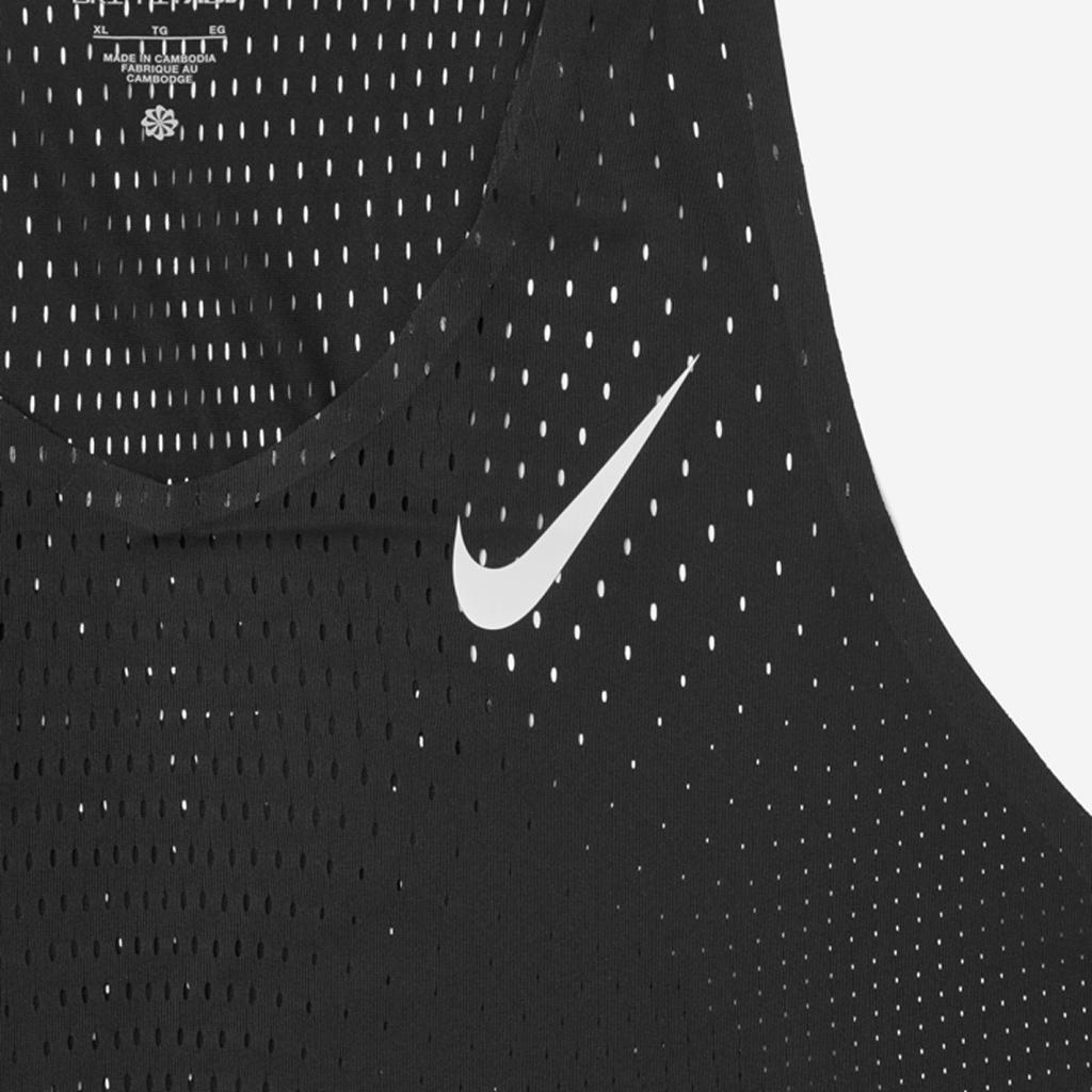 Nike AeroSwift Logo Crew Running Tank Men Tops Black FN4231-010