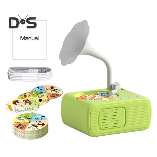 

1 набор детских игрушек-граммофонов с 96 карточками для раннего образования детей, музыкальный проигрыватель, магнитофон, музыкальная шкатулка, интерактивная игрушка для повествования светло-зеленый