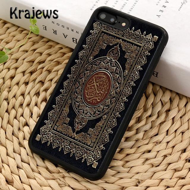 Krajews Authentic Quran Leather Embossed Phone Case For iPhone 17 Air 16 15 14 Plus 11 12 13 Pro Max Coque Shell Fundas