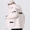 Cargo down jacket men's winter new loose thickened bread jacket light white duck down jacket trendy