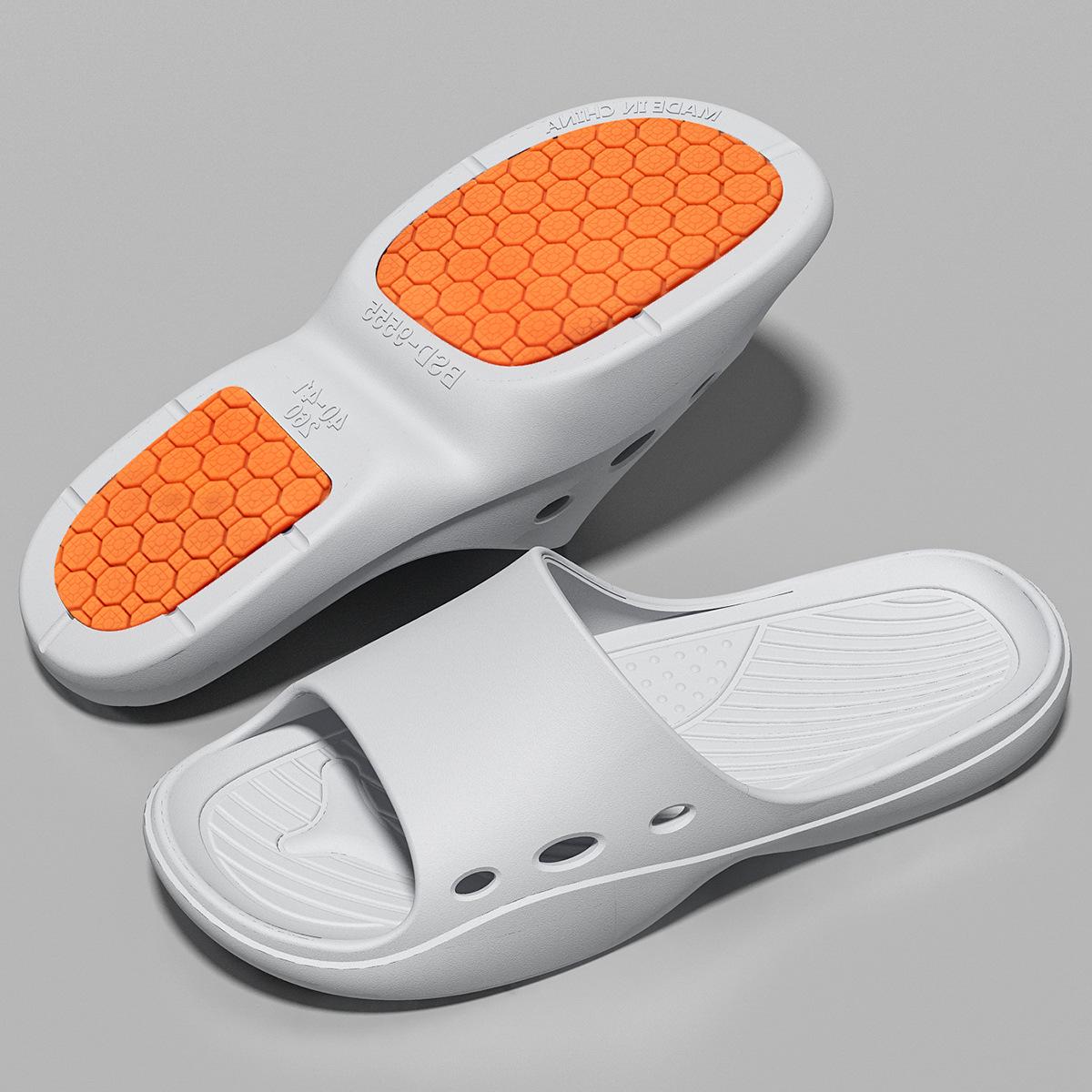 Unisex Non-Slip Waterproof Bathroom Flip-Flops 38-39 (Fits 37-38 size)
