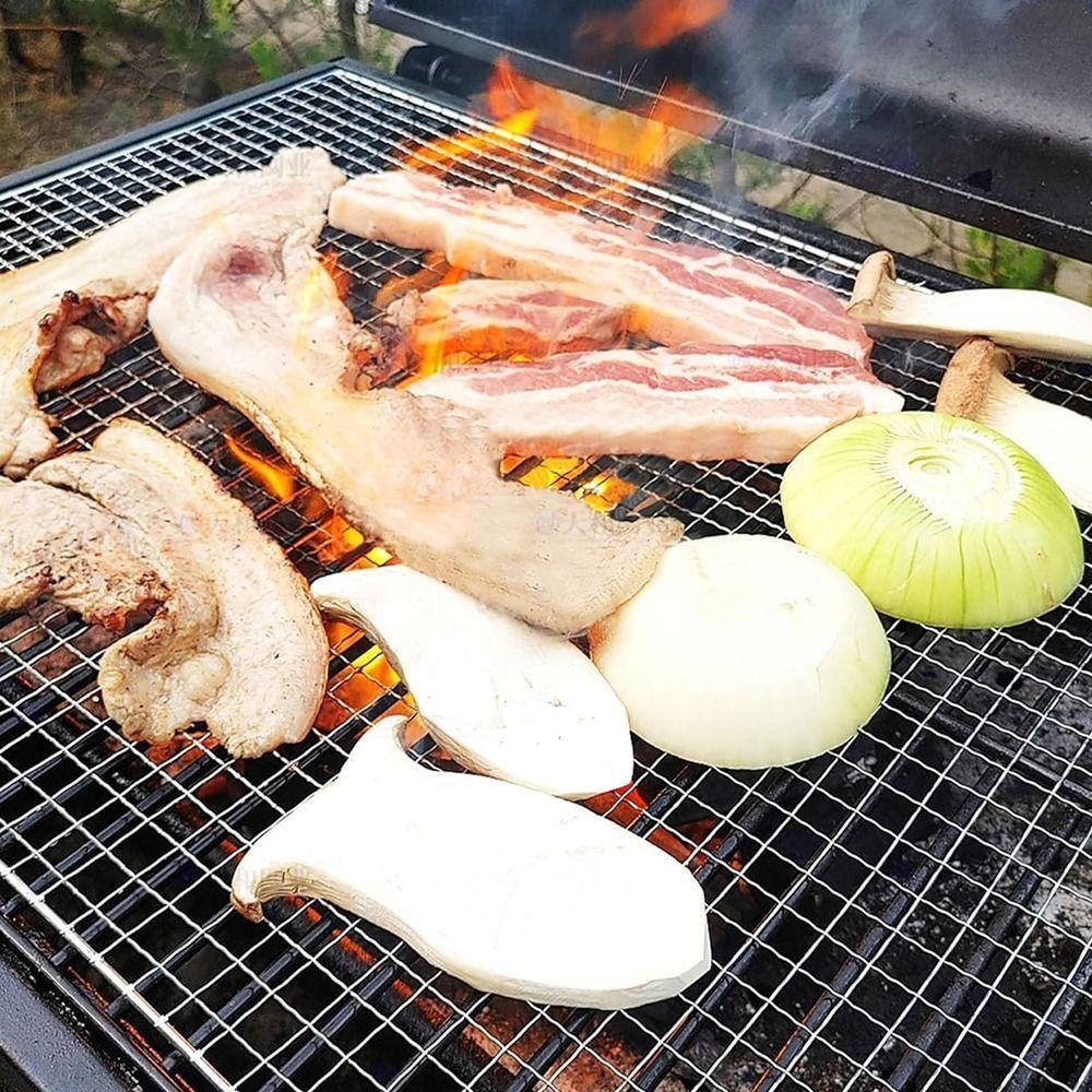 Stainless Steel BBQ Roasting Rack Reusable Baking Cooling Rack Grilling Net  Outdoor Barbeque Oven